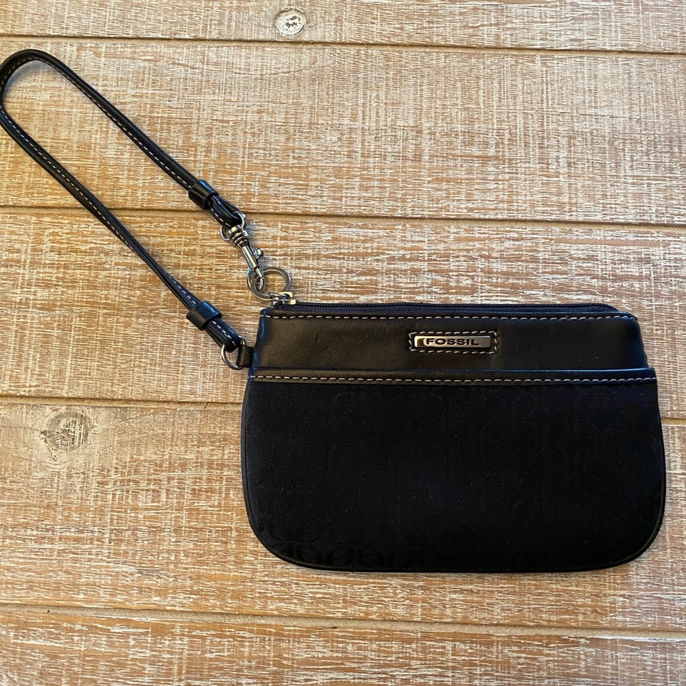 Black Fossil Wristlet
